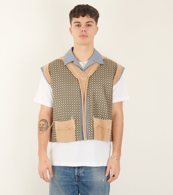 Maison Margiela - Stitching Shirt Vest Beige/Blue