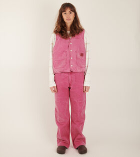 Cotton Canvas Vest Jacket Fuchsia Pink
