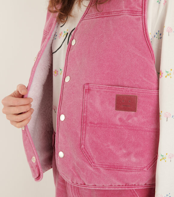 Acne Studios - Cotton Canvas Vest Jacket Fuchsia Pink