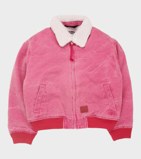 Cotton Canvas Bomber Jacket Fuchsia Pink