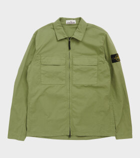 Cotton Zip Overshirt Green