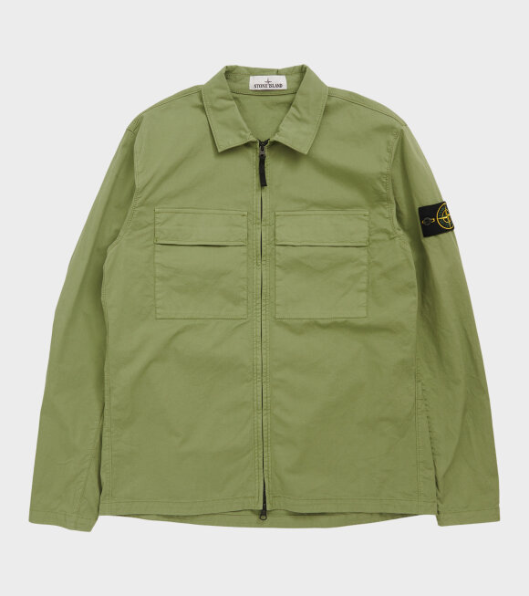 Stone Island - Cotton Zip Overshirt Green