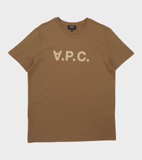 A.P.C - Velour Logo T-shirt Brown