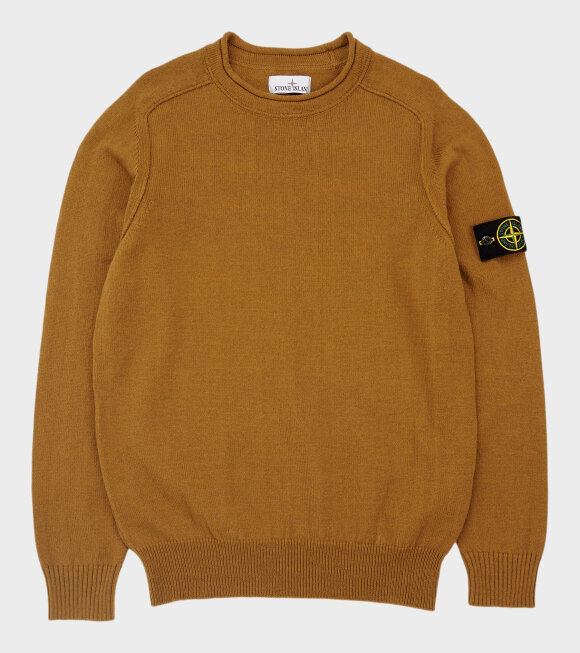 Stone Island - Cotton Roll Neck Patch Knit Brown