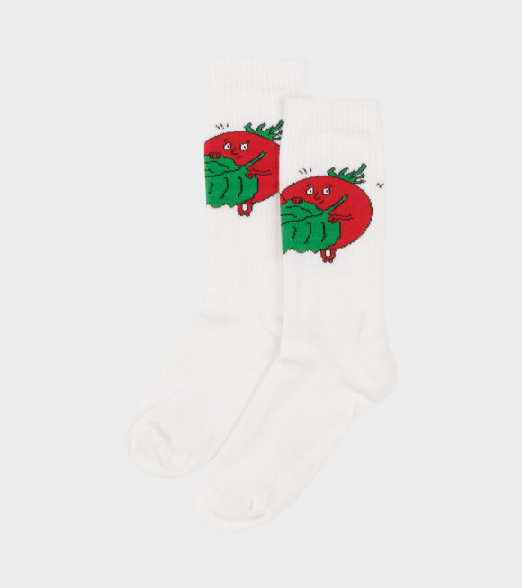 Sky High Farm - Happy Tomatoes Socks White
