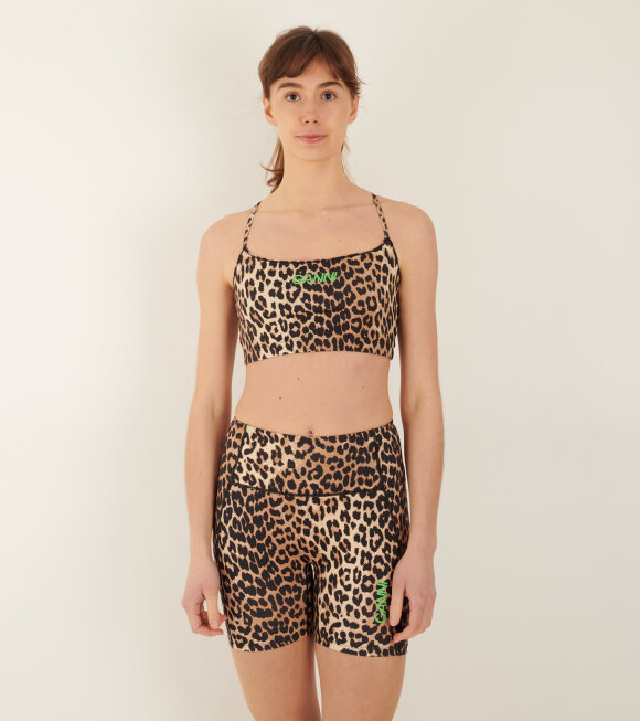 Ganni - Active Ultra High Waist Shorts Leopard