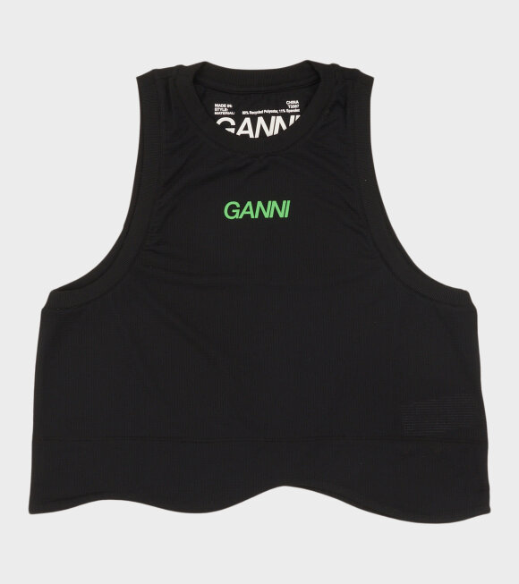 Ganni - Active Mesh Top Black