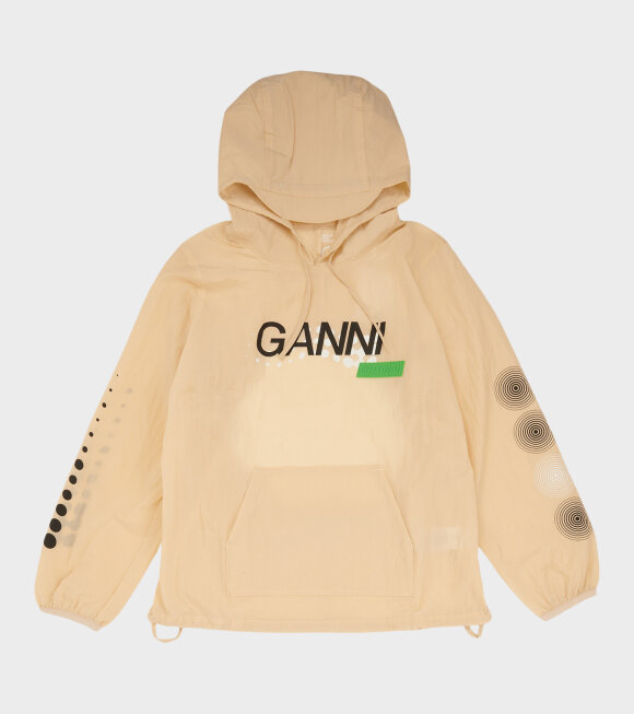 Ganni - Light Tech Drawsting Hooded Jacket Biscotti