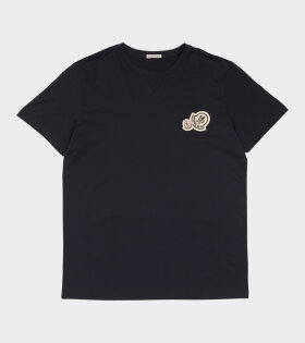 Embroidered Double Logo T-shirt Dark Navy