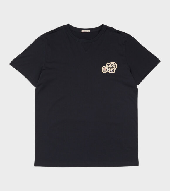 Moncler - Embroidered Double Logo T-shirt Dark Navy