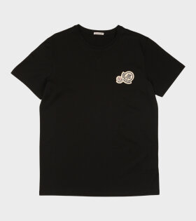 Embroidered Double Logo T-shirt Black