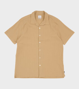 Texture Cotton S/S Shirt Beige