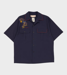 Camicia S/S Embroidered Shirt Navy