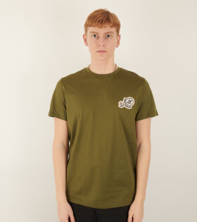 Embroidered Double Logo T-shirt Olive