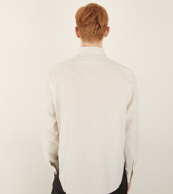 Acne Studios - Embroidered Striped Shirt White/Green