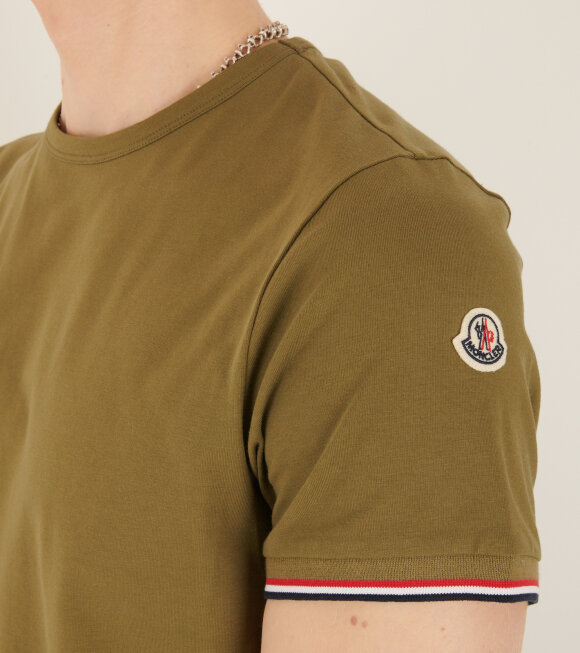 Moncler - Tricolor Stripes T-shirt Olive