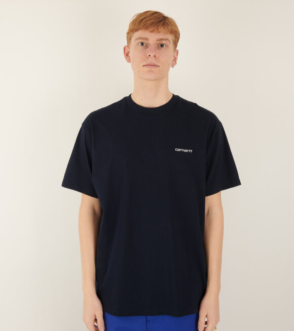 Carhartt WIP - S/S Script Embroidery T-shirt Atom Blue/White