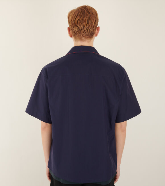 Marni - Camicia S/S Embroidered Shirt Navy