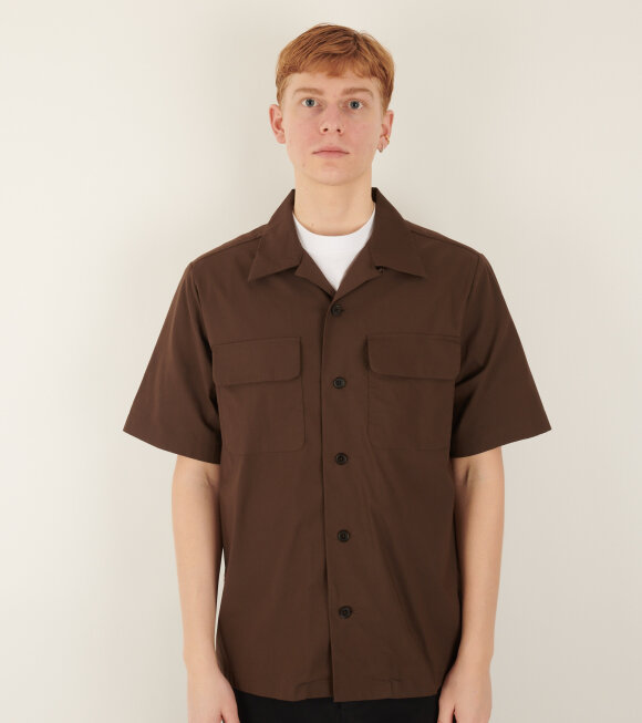 NN07 - Daniel S/S Shirt Slate Brown