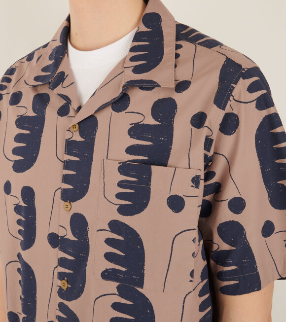 NN07 - Julio S/S Shirt Light Brown/Navy