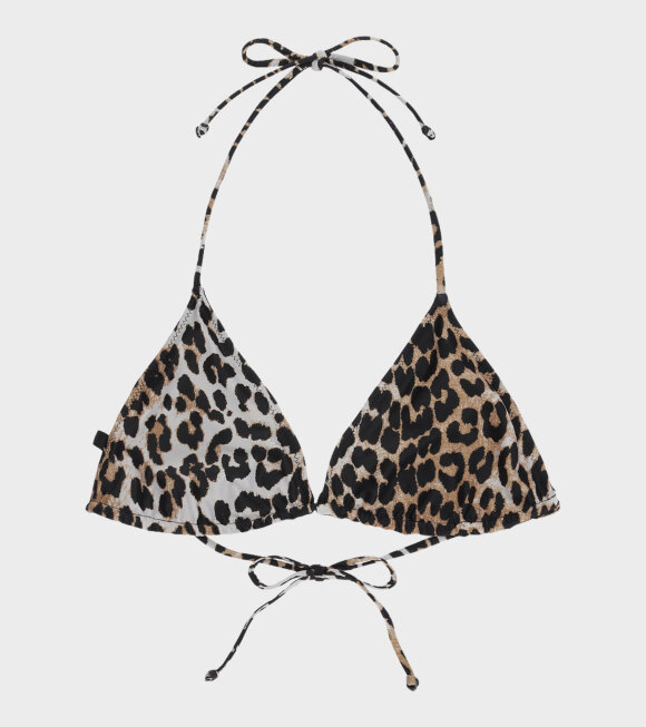 Ganni - Triangl Bikini Top Leopard