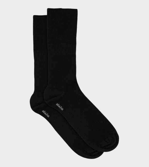 Aiayu - Cotton Rib Socks Black
