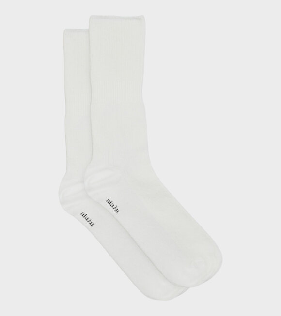 Aiayu - Cotton Rib Socks White