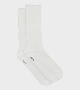Cotton Rib Socks White