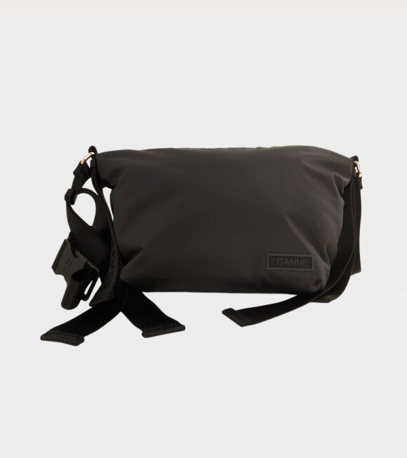 Ganni - Recycled Tech Small Hobo Bag Black