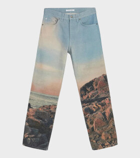 Loose Jeans Printed Sunset