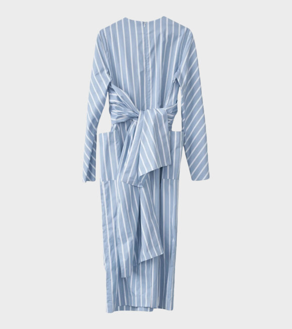 AF Agger - Stripy Poplin Wrap Dress White/Blue
