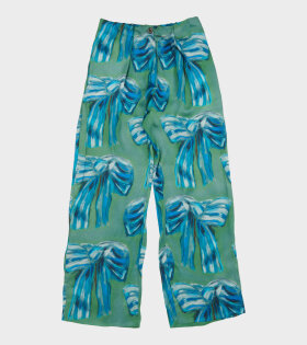Bow Print Trousers Green