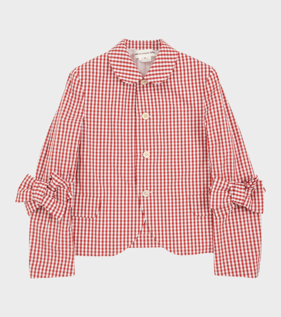 Comme des Garcons Girl - Checkered Bow Blazer Jacket Red/White