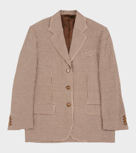 Checkered Suit Jacket Brown/White