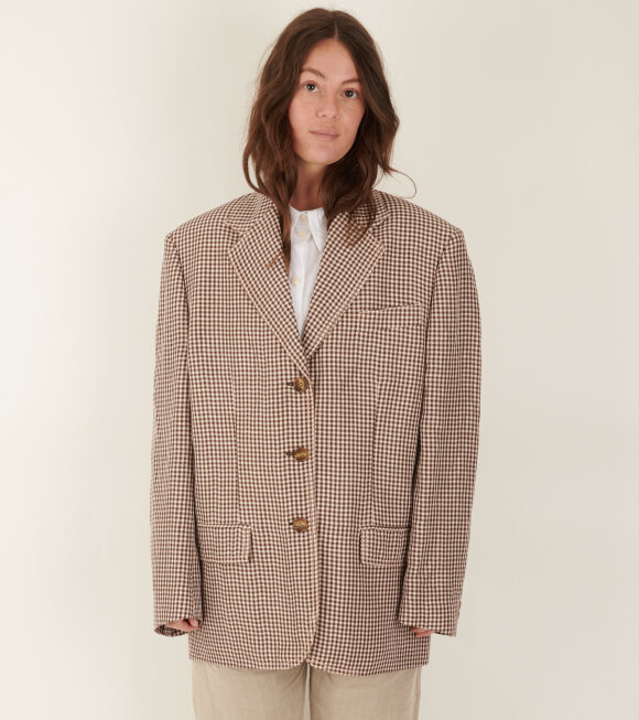 Acne Studios - Checkered Suit Jacket Brown/White
