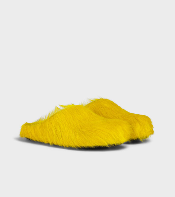Marni - Long Hair Calfskin Fussbett Sabot Yellow 