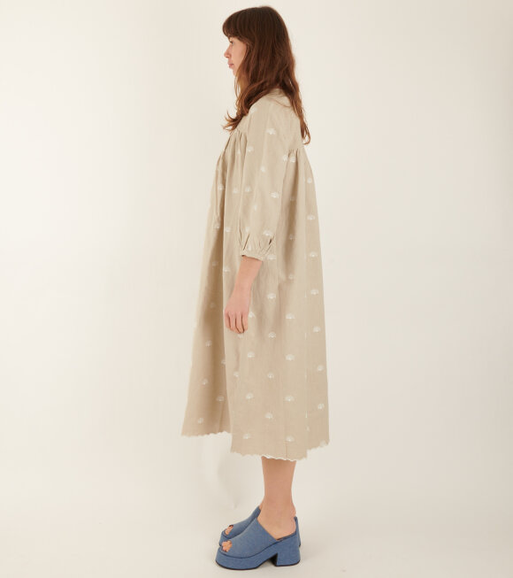 Skall Studio - Devi Dress Cloud Grey/Off-white Embroidery