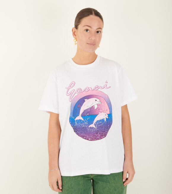Ganni - Dolphin T-shirt Bright White