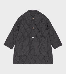 Ripstop Quilt Reversible Coat Black