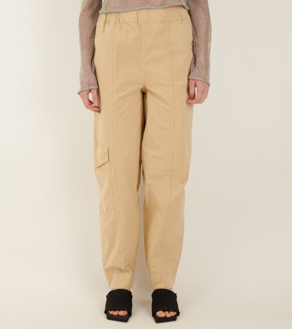 Ganni - Elasticated Curve Trousers Pale Khaki