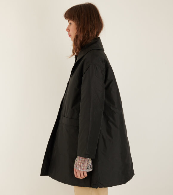 Ganni - Ripstop Quilt Reversible Coat Black