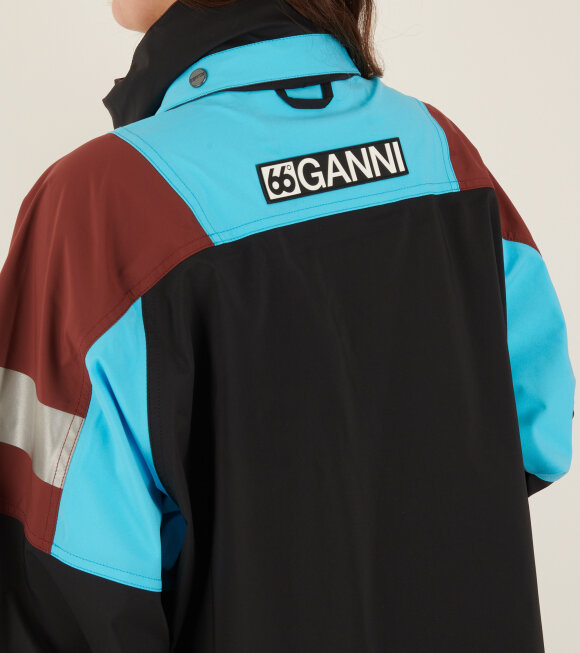 Ganni x 66 North - Kria Neoshell Cropped Jacket Black/Burgundy/Blue