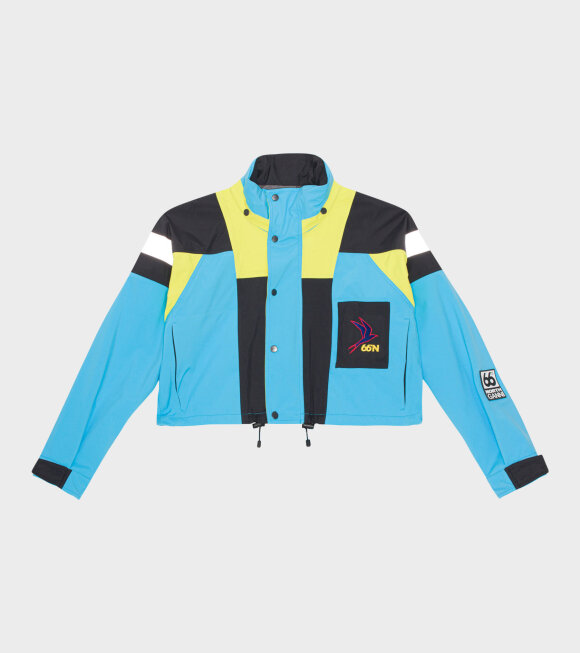 Ganni x 66 North - Kria Neoshell Cropped Jacket Blue/Black/Yellow