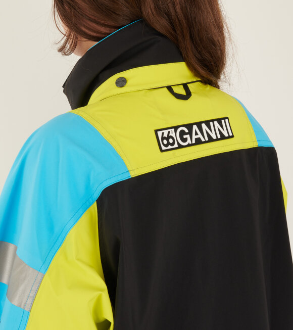 Ganni x 66 North - Kria Neoshell Jacket Black/Blue/Yellow