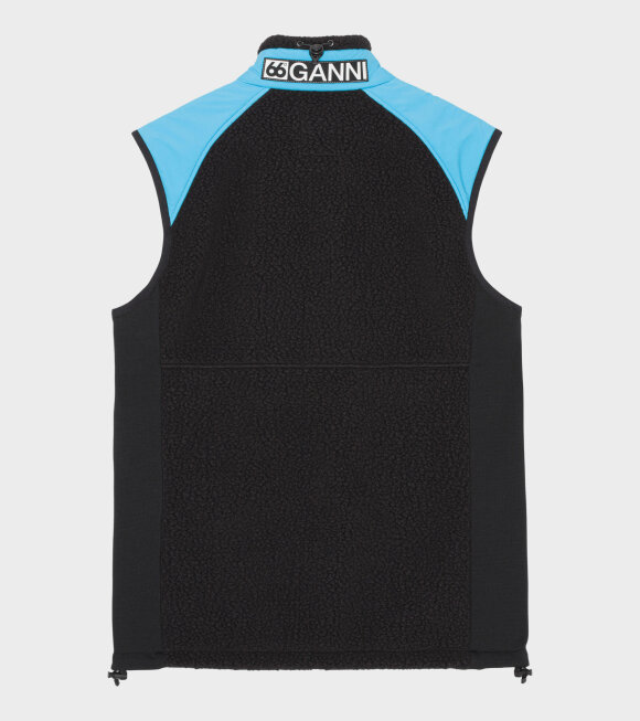 Ganni x 66 North - Tindur Neoshell Shearling Vest Black/Blue