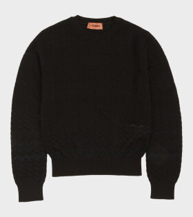 Zig Zag Crewneck Sweater Black