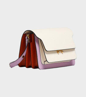 Marni - Medium Trunk Saffiaon Bag White/Lilac/Red