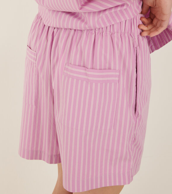 Tekla - Pyjamas Shorts Purple Pink Stripes 