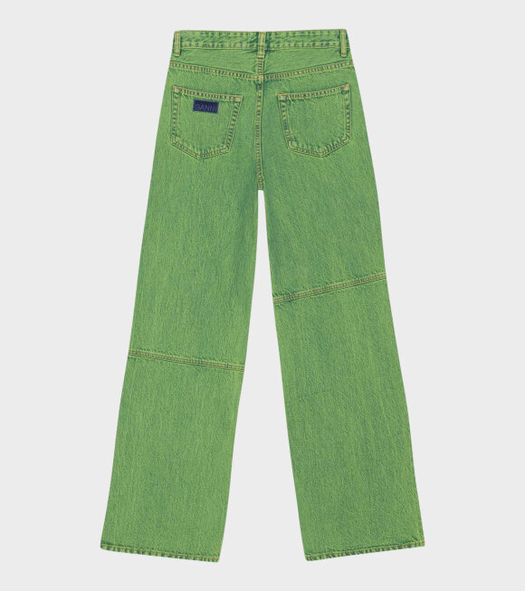 Ganni - Bleach Denim Magny Jeans Lime Punch