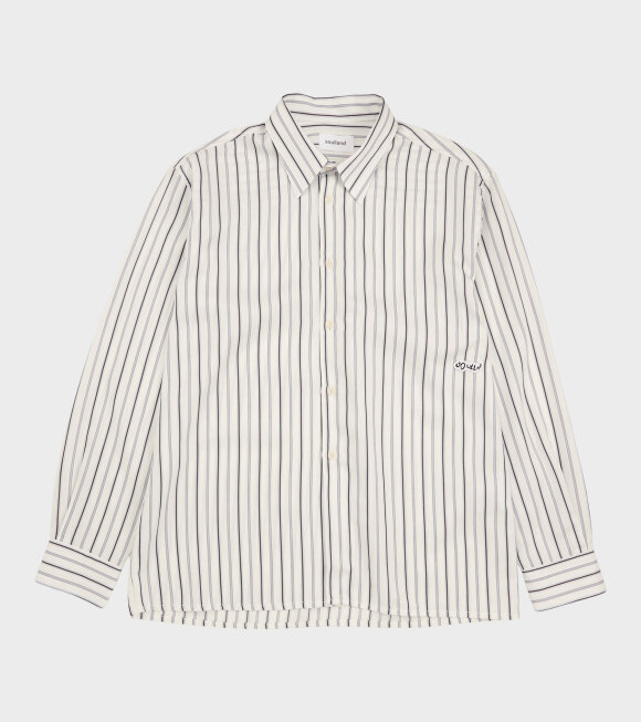 Soulland - Perry Shirt White/Blue Stripes